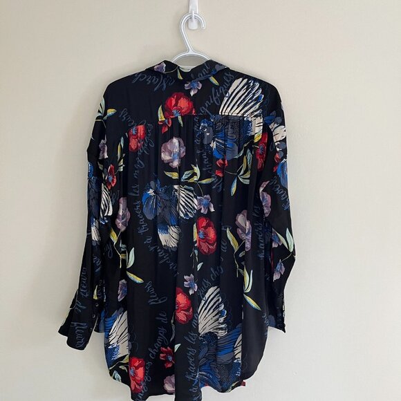 FREE PEOPLE Flowy Silk-like Blouse - Size XS - Picture 9 of 10
